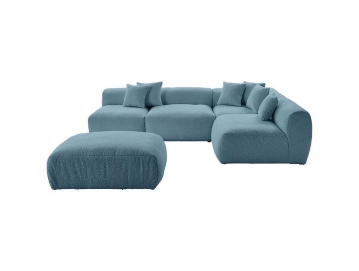 Ecksofa Bloom Blau Teddystoff