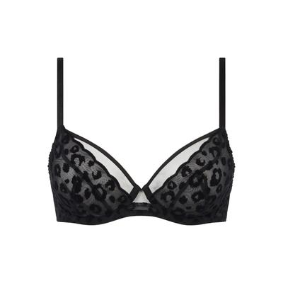Bügel-BH CHANTELLE "GIRLS", Damen, Gr. 75, Cup B, schwarz, Obermaterial: 91% Polyamid, 9% Elasthan, BHs Bügel-BH, Tüll, Blickdichtes Gewebe, Velvet