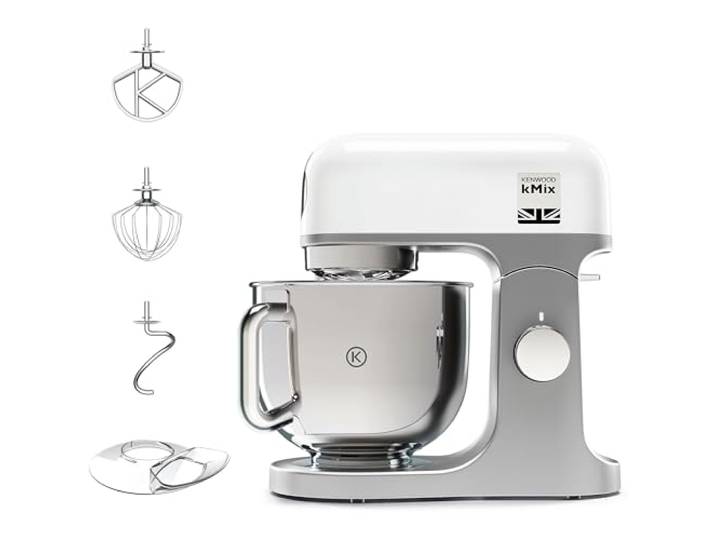 Kenwood KMix - Robot Pâtissier 1000W 5L Bol Inox 6 Vitesses Blanc Robot Pâtissier\, Mélange Délicat\, Sécurité\, Batteur K\, Pétrin\, Fouet\, Anti-projections\, Bol Lavable Lave-vaisselle\, KMX750WH