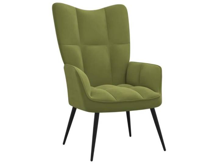 2022 STAR - MODE Chaise de relaxation Fauteuil de relax Vert clair Velours J*729