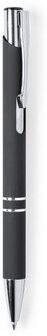 Stylo bille publicitaire Zromen caoutchouc aluminium noir