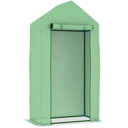 Helloshop26 - Gewächshauszelt für Pflanzen Blumen und Gemüse mit Stahlrahmen 0,5 m2 1 x 0,5 x 1,9 m grün