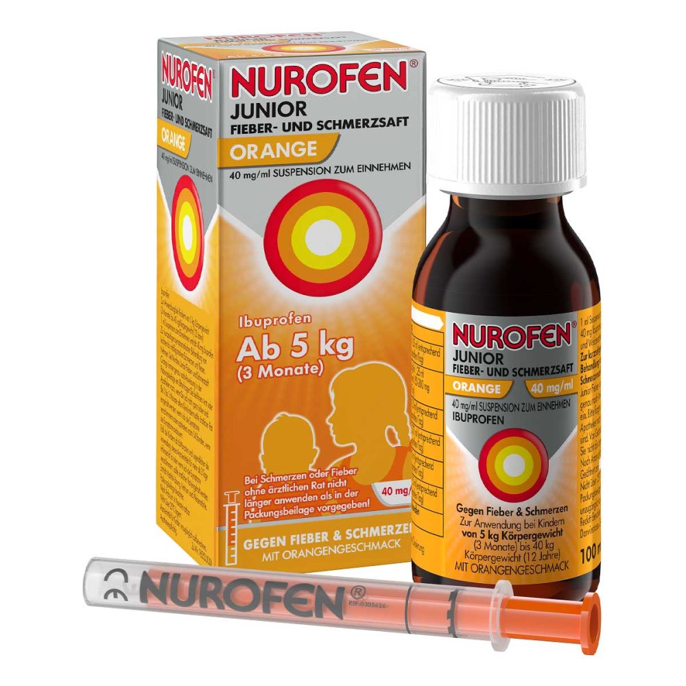 Reckitt Benckiser Deutschland GmbH NUROFEN Junior Fieber- und Schmerzsaft Orange 40 mg/ml 16536808