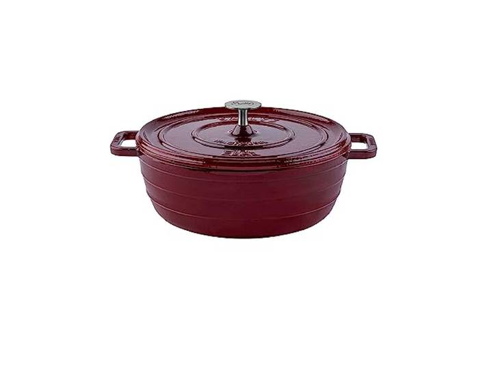Sallys 'Ela' Deluxe Gusseisentopf - Robustes und Hochwertiges Kochjuwel für Perfektes Garen (Bordeaux)