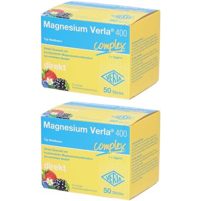 Magnesium Verla 400 Waldbeere Direkt-Granulat 2x 2x50 St Granulat