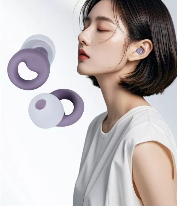 INF Bouchons d'oreille violets antibruit - Sommeil, étude, voyage