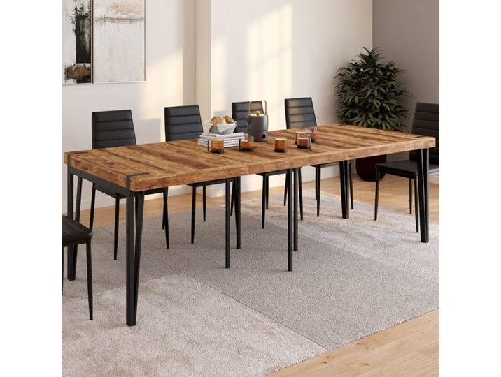 IDMARKET Table console extensible AUSTRIA 10 personnes 235 cm design industriel