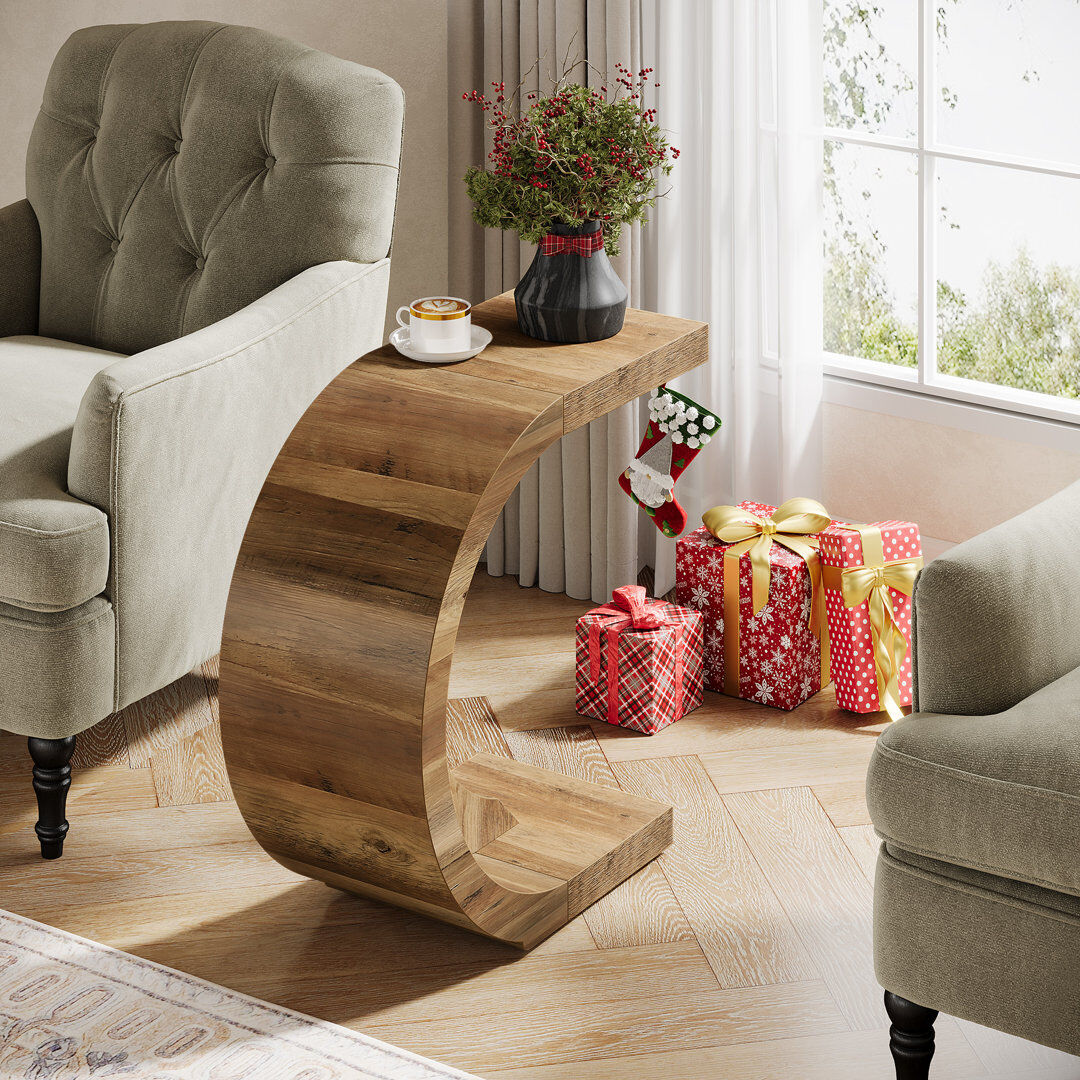 Blue Elephant Tribesigns Side Table Rustic Brown 65cm H X 70cm W X 30cm D