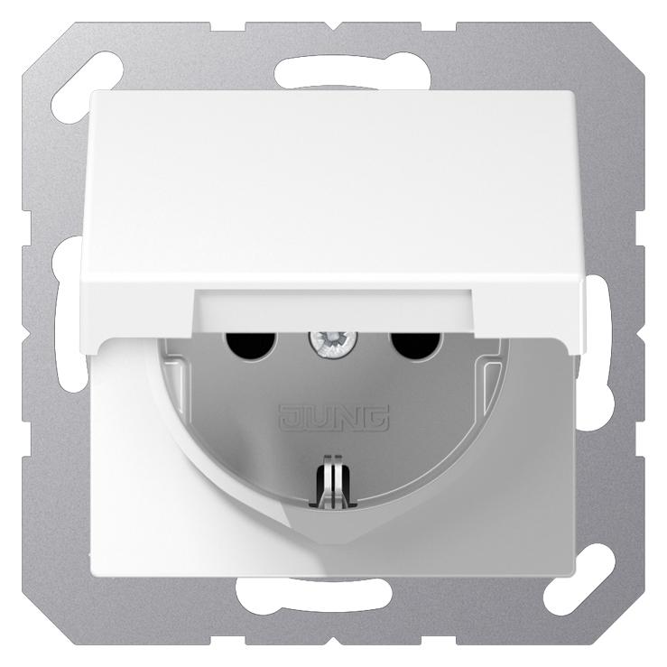 JUNG A 1520 BFKIKL WW. Buchsen-Typ: CEE 7/3. Produktfarbe: Weiss, Material: Thermoplast, Internationale S (A1520BFKIKLWW)