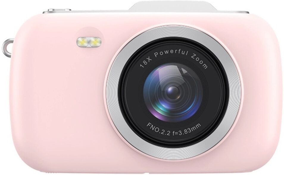 INF Kompakte 80MP Digitalkamera für Mädchen – 5K-Video, 18x Zoom, 2.8 inch Display, LED-Fülllicht Rosa