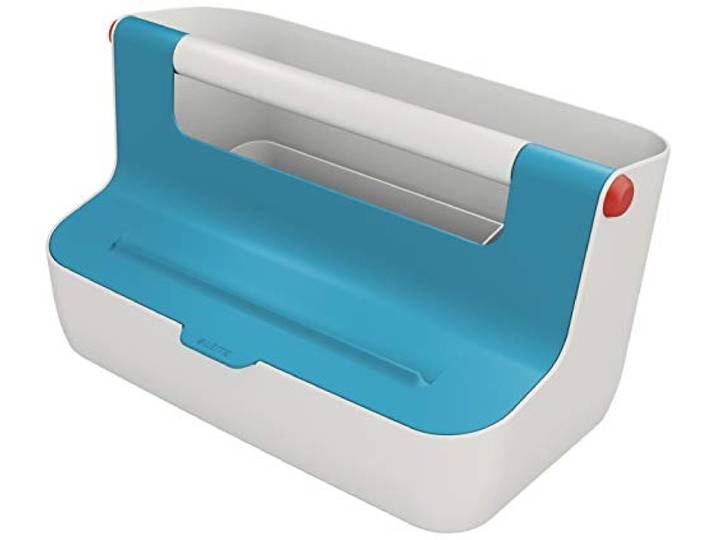 Leitz Draagbare Opbergdoos, Cosy Range, Hot Desking Opbergdoos, Opbergdoos voor thuis of op kantoor, Opbergdoos met handvat, Slimme indeling voor organisatie, Sereen Blauw, 61250061