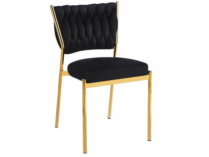 Fauteuil en velours noir avec pieds dorés entrelacés glamour Furnitex