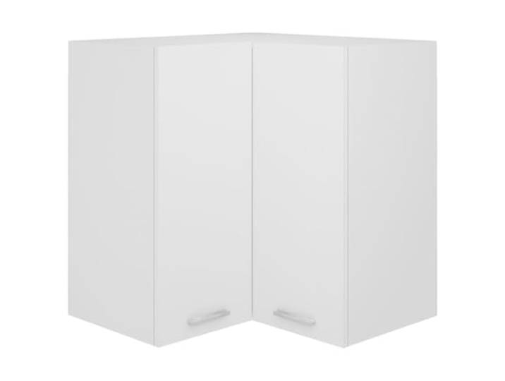 Makastle Eckhängeschrank Küche 57x57x60 cm Weiß Holzwerkstoff Wandmontage mit 2 Türen