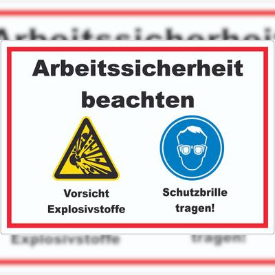 HB-Druck Arbeitssicherheit Explosionsstoffe Schutzbrille Aufkleber A7 (74x105mm)