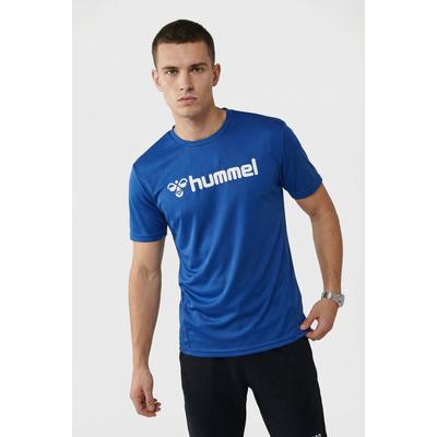Trainingsshirt HUMMEL "hmlLOGO JERSEY S/S", Gr. XL (54), blau (true blau), Obermaterial: 100% Polyester, normal normal, Rundhals, Shirts, mit Rundhalsausschnitt, Kurzarm-Design, schnell trocknend