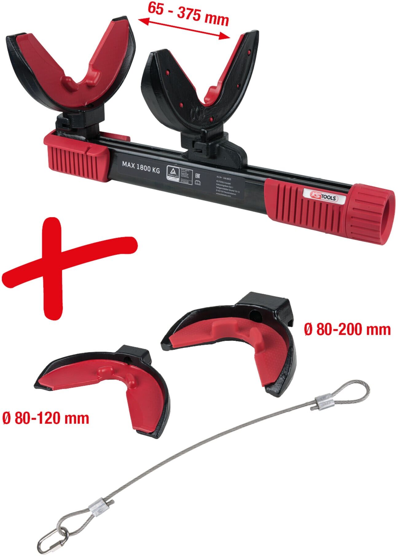 KS Tools Federspanner-Satz, 6-tlg., max. Belastung 1800 kg (500.8625)