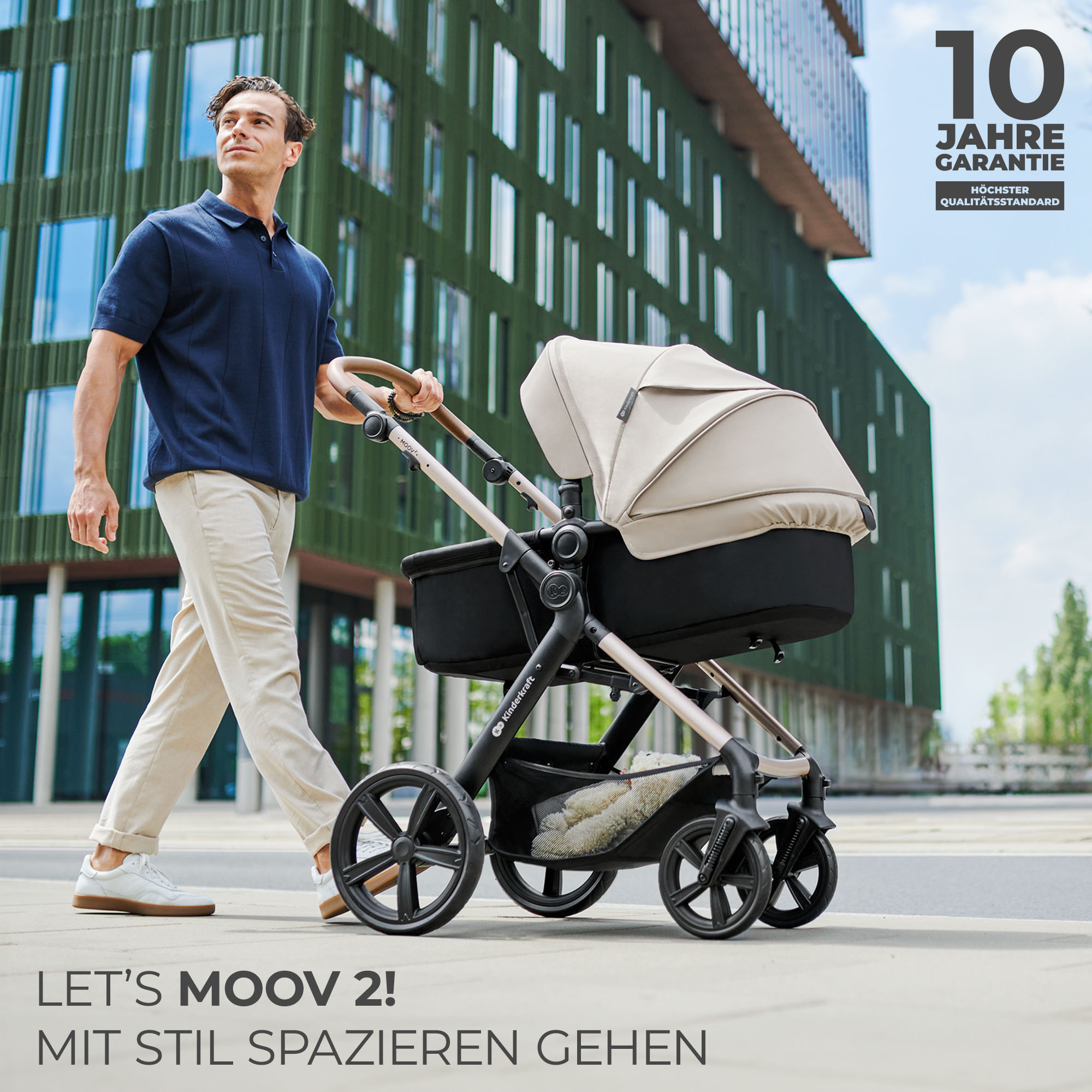 Kombi-Kinderwagen KINDERKRAFT "MOOV 2 3IN1", Baby, beige (moonlight grau), Stahl, Kinderwagen Kombi-Kinderwagen, mit EVA-Rädern