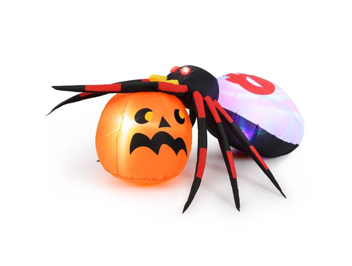 Opblaasbare Halloween Spin Spookachtige Spin Decoratie met Roterende LED-Lampjes & Pompoen Halloween Decoratie