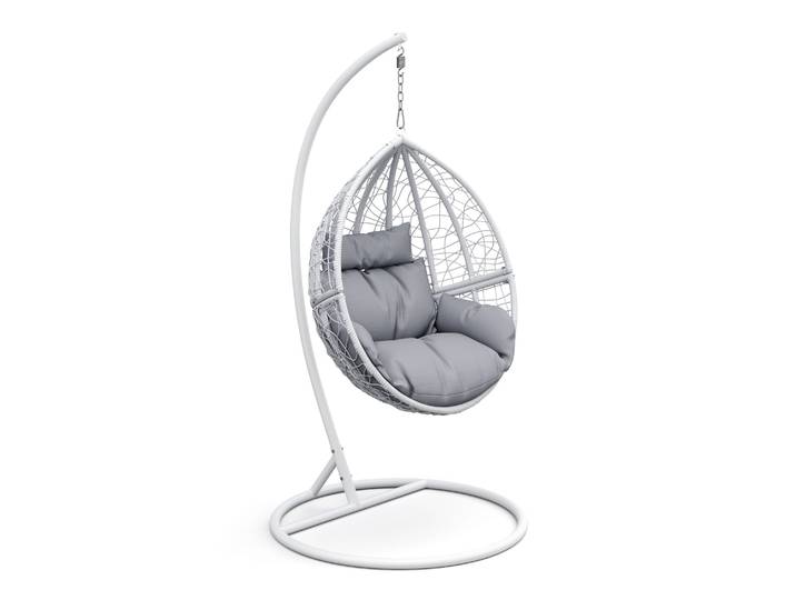 Hängesessel mit Gestell PANAMA weiss/grau