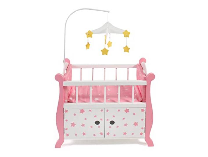 Bayer Chic 2000 Puppenbett mit Mobile Stars Pink Puppenmöbel Wiege