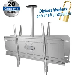 Transmedia Moni TFT Zubehör Deckenhalterung bis max. 60Zoll und 80 kg silber fuer 2x - Zube, TV Zubehör, Silber