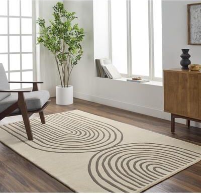 Livabliss Banastre Handmade Arched Stripes Wool Area Rug