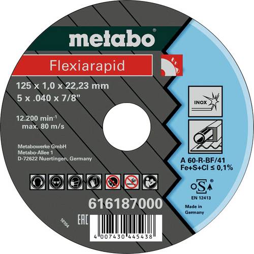 Metabo 616187000 Trennscheibe gerade 125mm 25 St. Blech, Profile