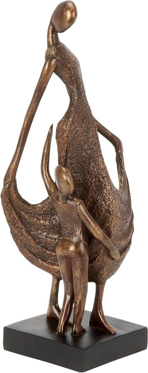 Polystone Familie Beeld Meerkleurig - Unieke Familie Sculptuur voor Tafeldecoratie