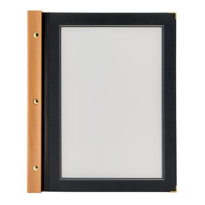 Securit® Speisekartenhülle A4 "Wood" - Schwarz - 4 Seiten