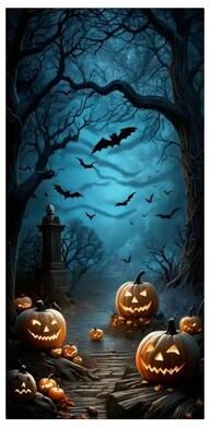 Inspire Essentials Moonlit Graveyard Halloween Door Banner 4