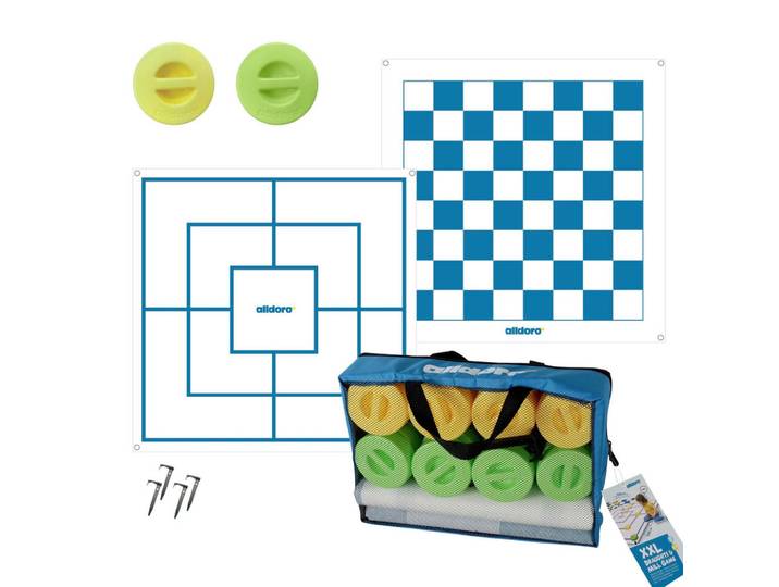 alldoro Outdoorspiel XXL Mühle \u0026 Dame, Mehrfarbig, Kunststoff, 158x158 cm, Größe an Kinderhände angepasst, Freizeit & Co, Gartenspielzeug, Sonstiges Gartenspielzeug