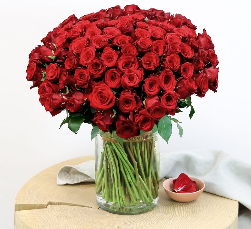 Brassées de 101 roses rouges Max Havelaar - Interflora - Livraison roses