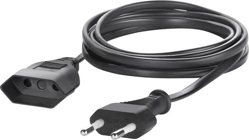 Sygonix SY-5042686 Strom Verlängerungskabel Schwarz 5.00m H03VVH2-F 2X 0,75mm²