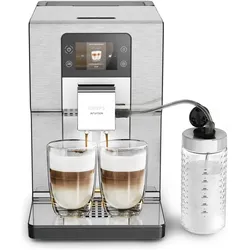 Krups EA 877 D Intuition Experience+, Kaffeevollautomat, Schwarz, Silber