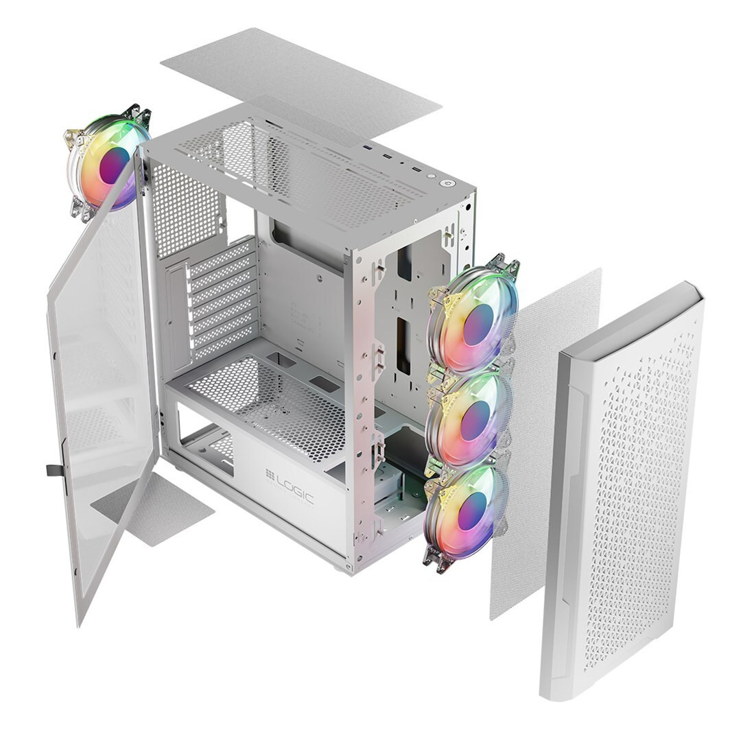 Logic ARAMIS ARGB Mini-ITX behuizing wit met USB 3.0