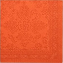 Papstar 250 Servietten ROYAL Collection 1/4-Falz 40 cm x 40 cm nektarine Arabesque
