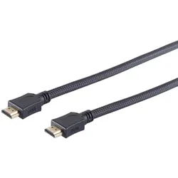 HDMI Kabel, 4K, verg., Nylon, schwarz, 1,5m
