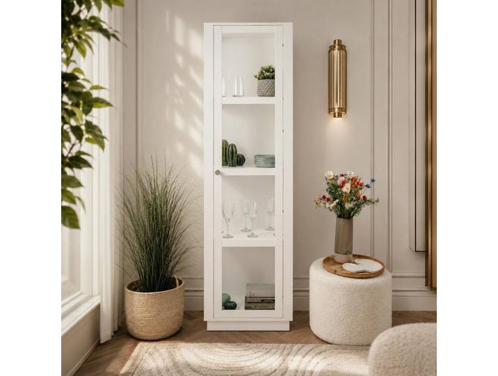 Colonne Vitrine Blanche 1 Porte 4 Niveaux Raven