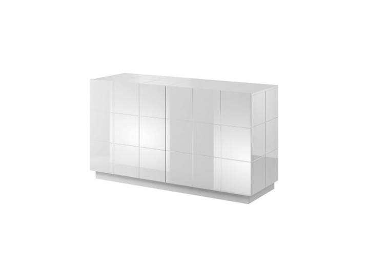 Buffet design blanc brillant led blanc 138cm