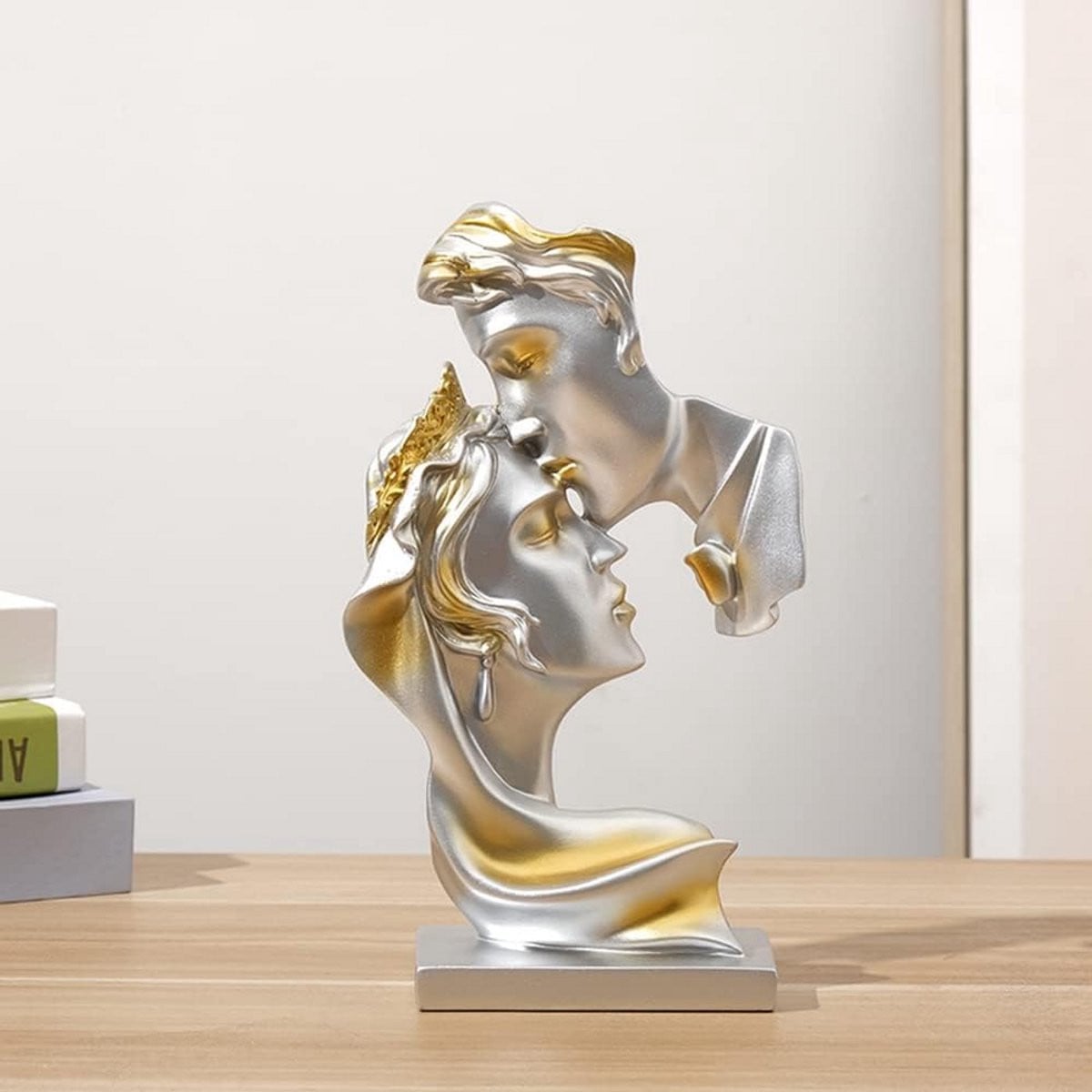 Abstract Paar Sculptuur Kus Kunst Decoratie Hars Beeld voor Woonaccessoires en Cadeau