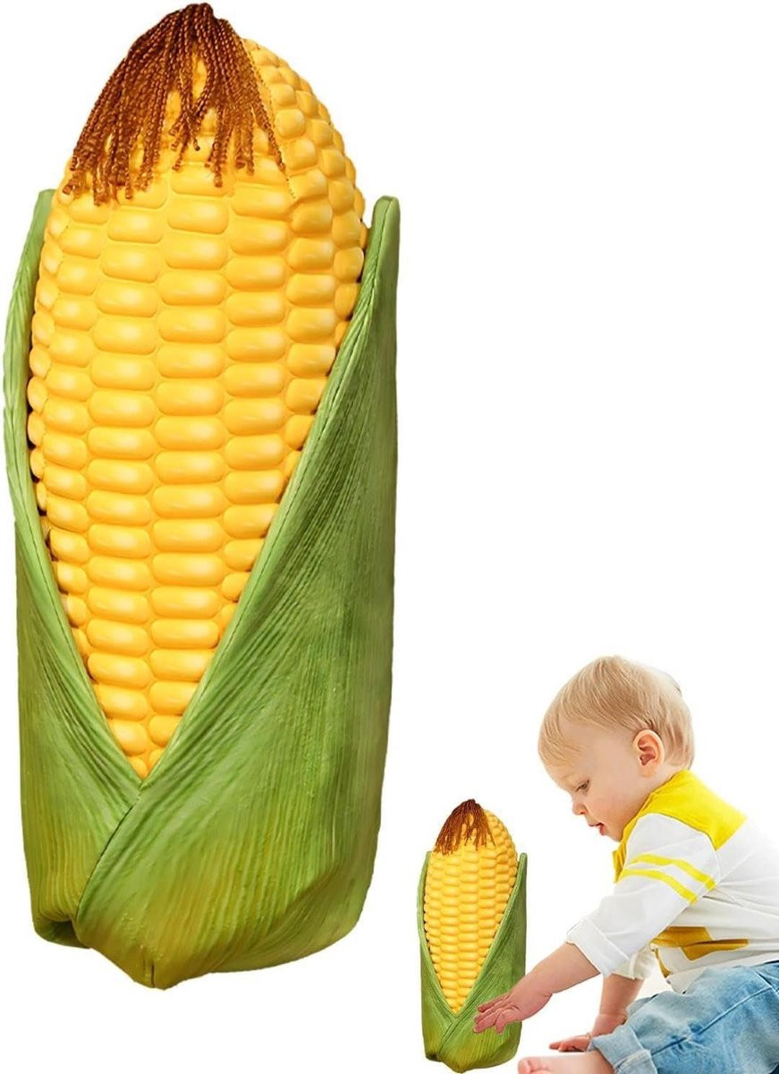 Maïs knuffel Rauw maïs - Zacht pluche decoratiekussen - 48 cm