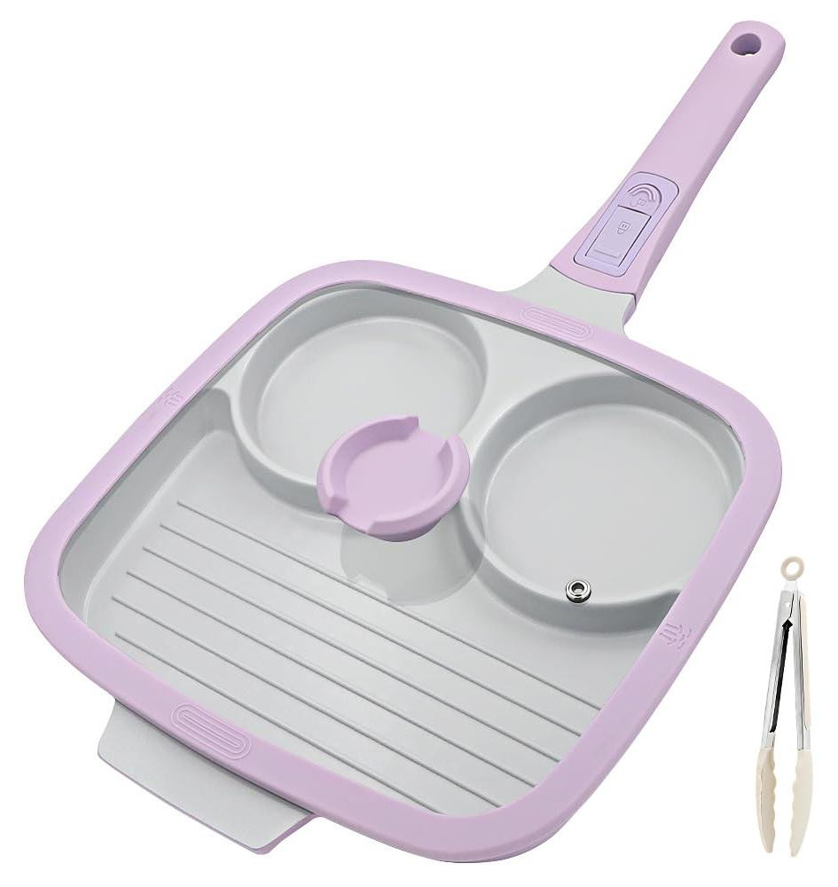 Dripio 3-in-1 pannenkoekenpan met antiaanbaklaag, 26 cm, paars