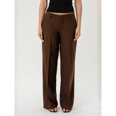 Chinohose ITS MAY "ITS MAY Trouser Low", Damen, Gr. L, Normalgrößen, braun, Obermaterial: 89% Polyester, 11% Elasthan, Hosen Chinohose