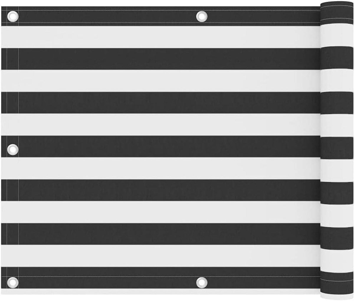 Balkonscherm Privacy Scherm Windscherm Antraciet Wit 75 x 400 cm