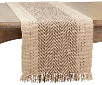 Saro Lifestyle Table Runner With Kantha Stitch Design