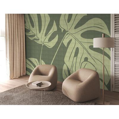 Fototapete LIVING WALLS "Walls by Patel 5 Fototapete Abstrakte Pflanzenformen", grün, B:4m H:0m L:2,7m, Vlies, Tapeten, Abstrakte Pflanzenformen auf 200 g/m² Premium-Vlies