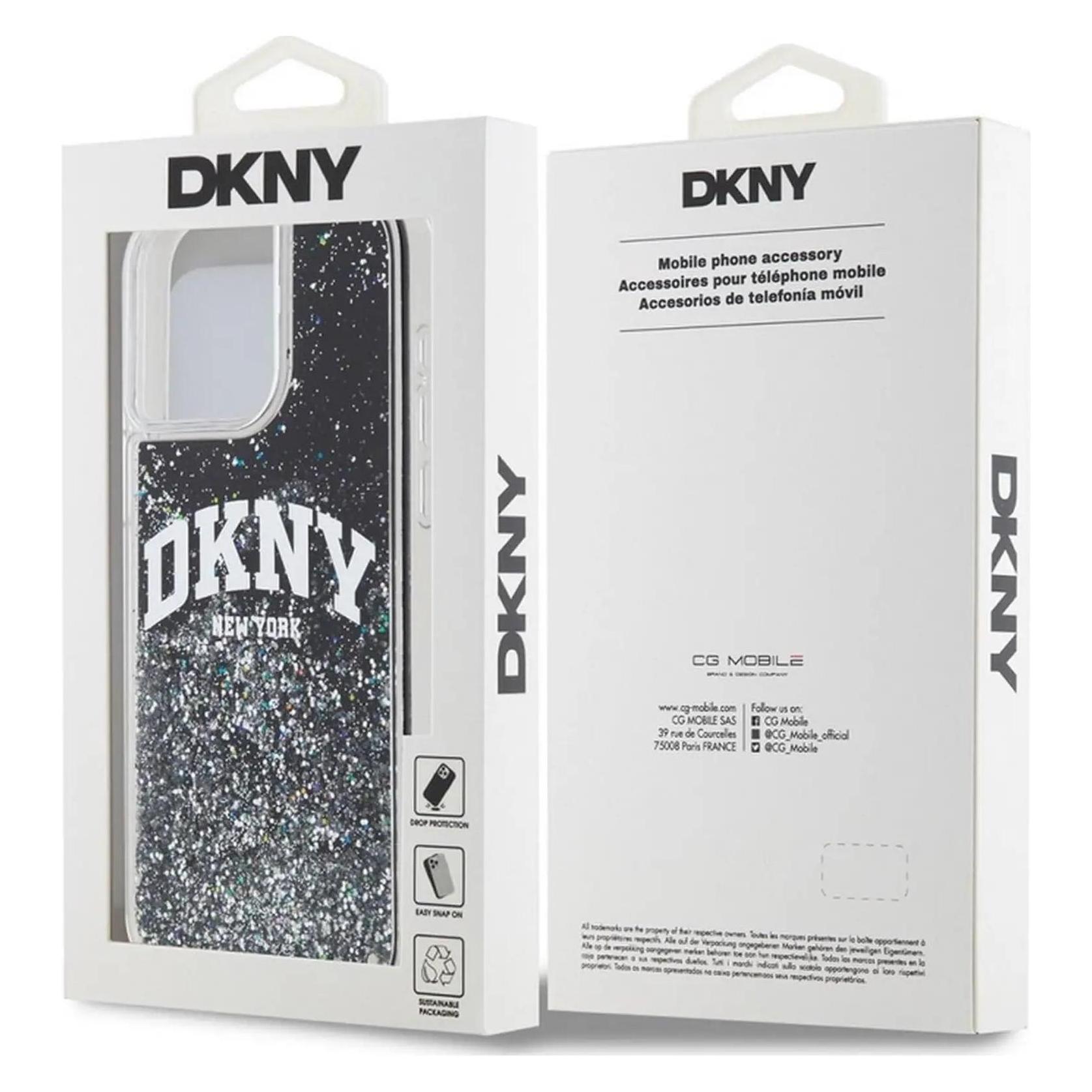 DKNY DKHCP12MLBNAEK iPhone 12 Pro/12 6.1" czarny/black hardcase Liquid Glitter Big Logo (Apple iPhone 12, Apple iPhone 12 Pro) (1714462325)