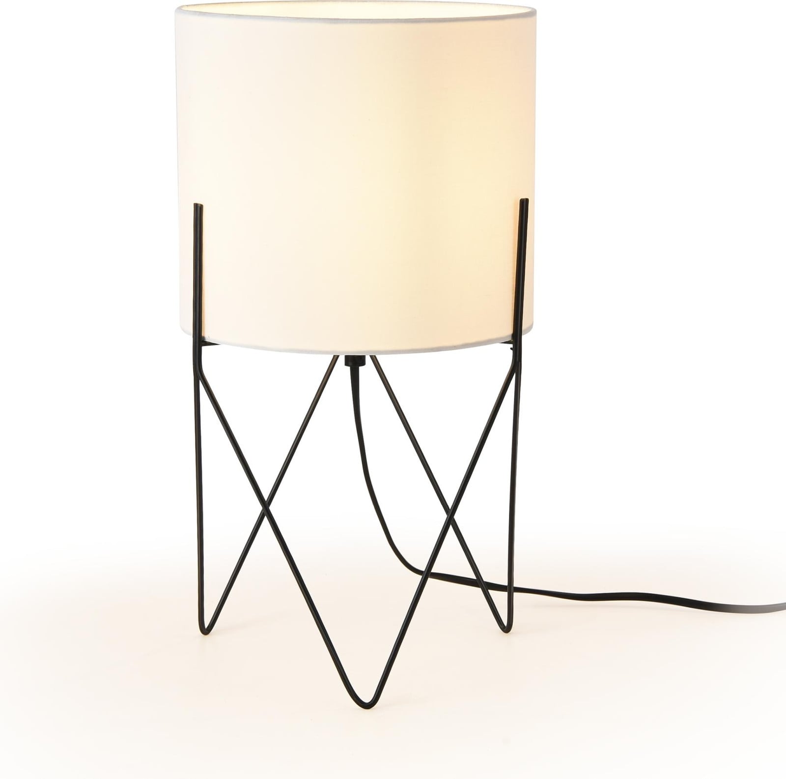 Lux.pro Tafel lamp Slough wit metaal en textiel