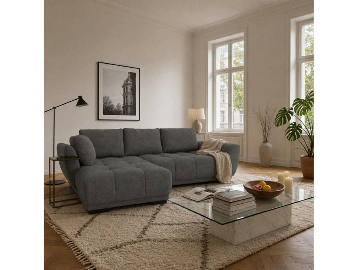 foamnova Ecksofa Leuven, Recamiere links/rechts, B 269 cm, Flache, moderne Silhouette, schlanke Füße