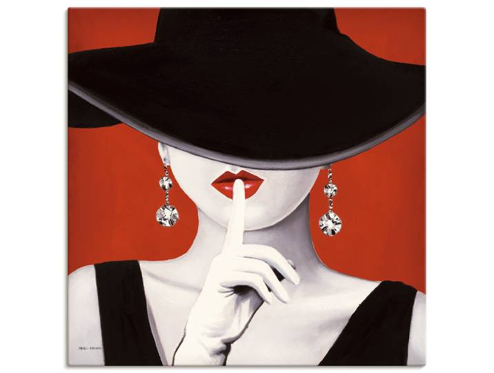 Wandbild ARTLAND Hut ab I , rot (farbe bild(er): rot), B:30cm H:30cm, Bilder, Wandbild, als Leinwandbild, Poster in verschied. Grössen